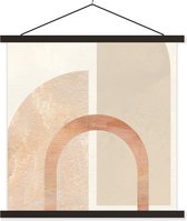 Porte-affiche avec affiche - Affiche scolaire - Rose - Beige - Abstrait - 60x60 cm - Lattes noires