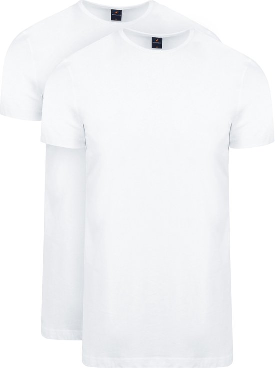 Adapté - T-shirt 2-Pack O-Neck Wit - XXL - Coupe moderne