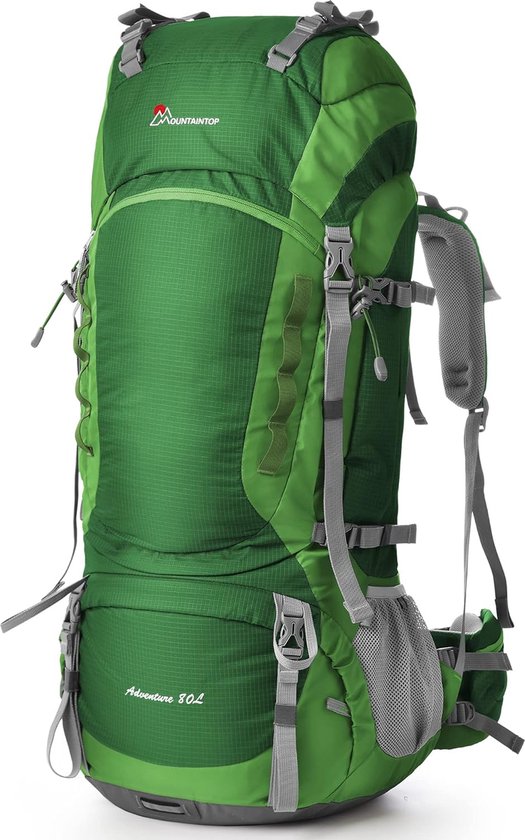 Trekkingrugzak, 80 liter, wandelrugzak, heren en dames, reisrugzak, grote rugzak met regenbescherming, voor outdoor, reizen, camping, trekking