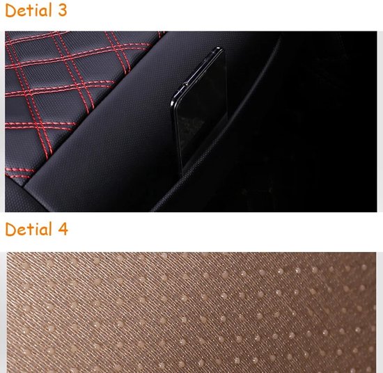 Aoutos 1 stuks PU leer bamboe houtskool ademend comfortabele autoaccessoires stoelhoezen vier seizoenen General autoaccessoires enkele stoelhoezen Zwart-2 stuks