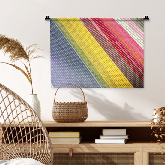 Tapisserie Paysages Nederland - Image colorée de fleurs aux Nederland -Bas Tapisserie coton 60x45 cm - Tapisserie avec photo