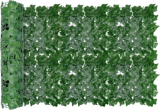 Kunstklimop Heg - Privacy Scherm voor Buiten - Kunstheg met Realistische Bladeren - Inkijkbescherming - Weerbestendige Kunstmatige Klimop - Groene Aardappelbladeren - Tuin- en Balkondecoratie