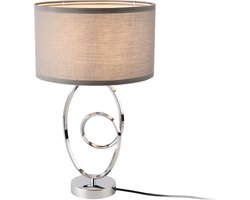 Tafellamp Torquay bureaulamp 49,5 cm E14 chroom en grijs