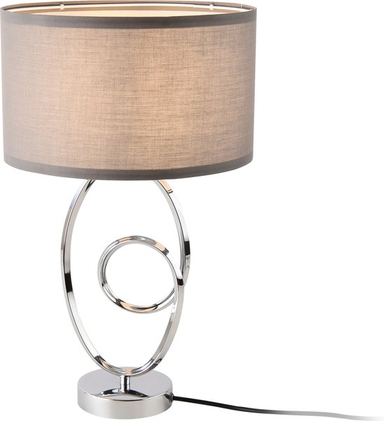 Tafellamp Torquay bureaulamp 49,5 cm E14 chroom en grijs