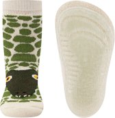 Ewers Antislipsok - Ecru Beige & Groen - Krokodillenkop & Schubben - Elastisch - Siliconenzool-27/28