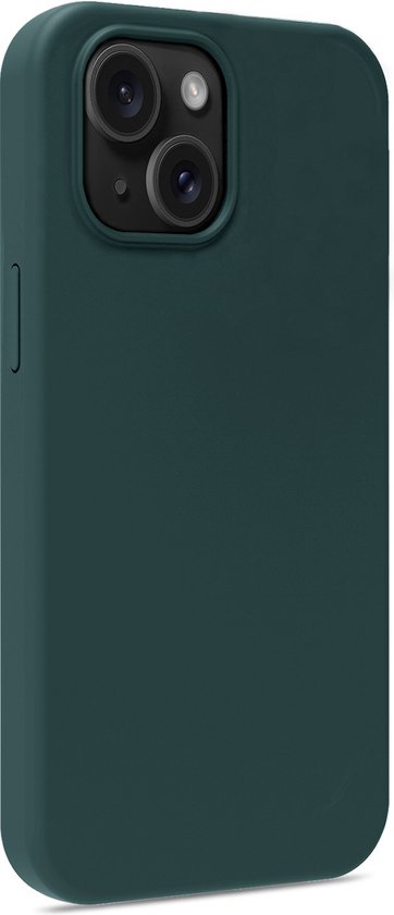 Coque pour iPhone 15 Plus Coque en Siliconen avec 2 films de protection d'écran – Coque pour iPhone 15 Plus Cover Back Case – Vert foncé