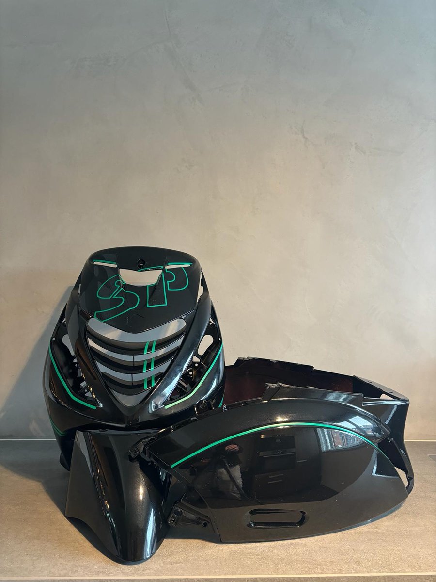 Piaggio ZIP SP - Piaggio Zip Accessoire - Scooter Stickers - Pakket SP OUTLINE - Groen - Mat