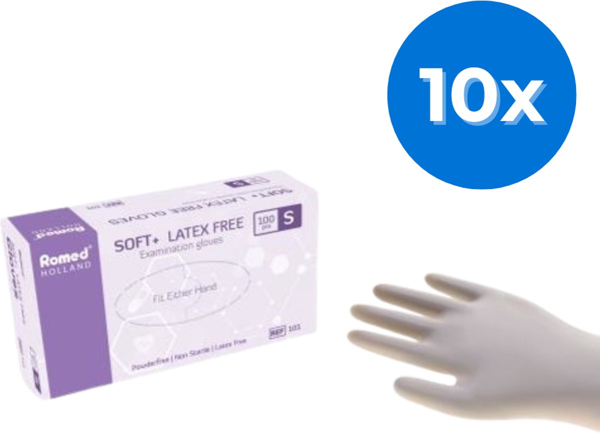 Goedkoopste Romed Soft latexvrije onderzoekshandschoenen 1000 stuks - Set van 10 doosjes M Romed