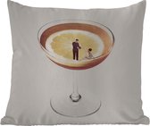 Buitenkussen - Alcohol - Vintage - Drank - 45x45 cm - Weerbestendig