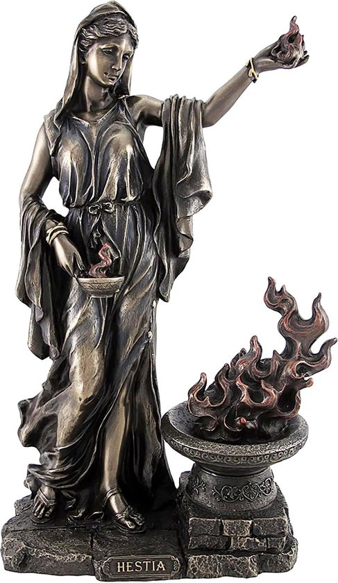 Statue/figurine Veronese Design - Hestia, déesse grecque du feu et du foyer - (hxlxp) environ 28,5 cm x 17 cm x 8,3 cm