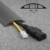 vloerkabelafwerking, CC-2, lichte kabelafwerking, beschermt kabels en voorkomt struikelen, kabelhouder, kabelmanagement - 1,8 meter (L) - kabeldoorvoer 17 mm (B) x 9 mm (H) - grijs