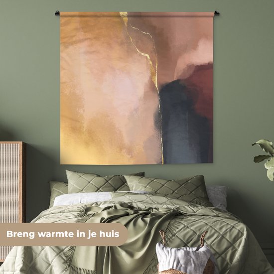 Tenture murale - Tissu mural - Abstrait - Peinture - Pastel - 120x120 cm - Tapisserie