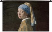 Wandkleed - Wanddoek - Meisje met de parel - Schilderij - Oude meesters - Vermeer - 120x80 cm - Wandtapijt