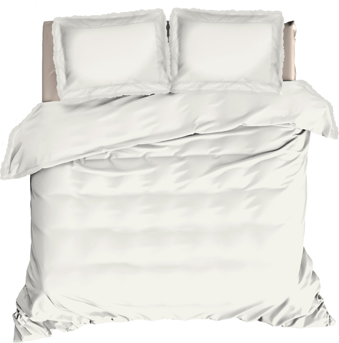 Livello Dekbedovertrek Luna Offwhite Lits-jumeaux