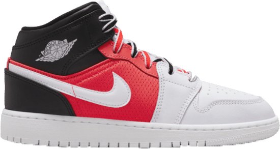 Nike Air Jordan 1 Mid SE - Maat 37.5 - Kinder Sneakers - Wit/Roze/Zwart
