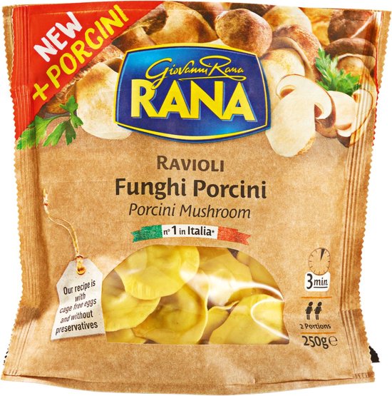 Giovanni Rana Ravioli funghi porcini 250 gram bol