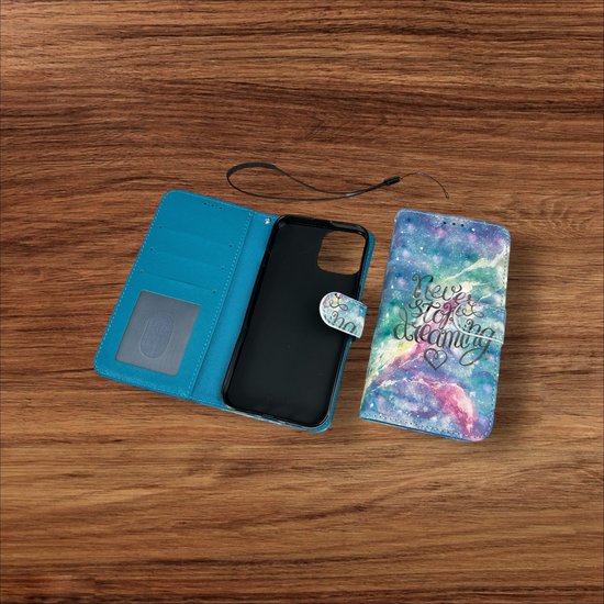 Étui portefeuille à rabat Adapté pour : iPhone 13 - Never Stop Dreaming Print