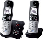 PANASONIC KX-TG6822GB - Duo DECT draadloze telefoon, 2 handsets - Antwoordapparaat - zwart