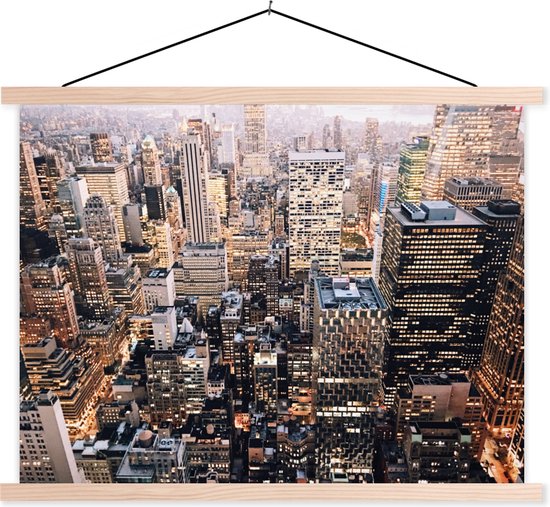 Affiche textielposter Illuminate Manhattan d'en haut 60x45 cm