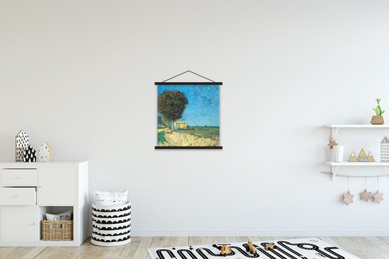 Porte-affiche avec affiche - Affiche scolaire - L'avenue près d'Arles - Vincent van Gogh - 40x40 cm - Lattes noires