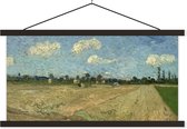 Porte-affiche avec affiche - Affiche scolaire - Champs labourés - Vincent van Gogh - 120x60 cm - Lattes noires