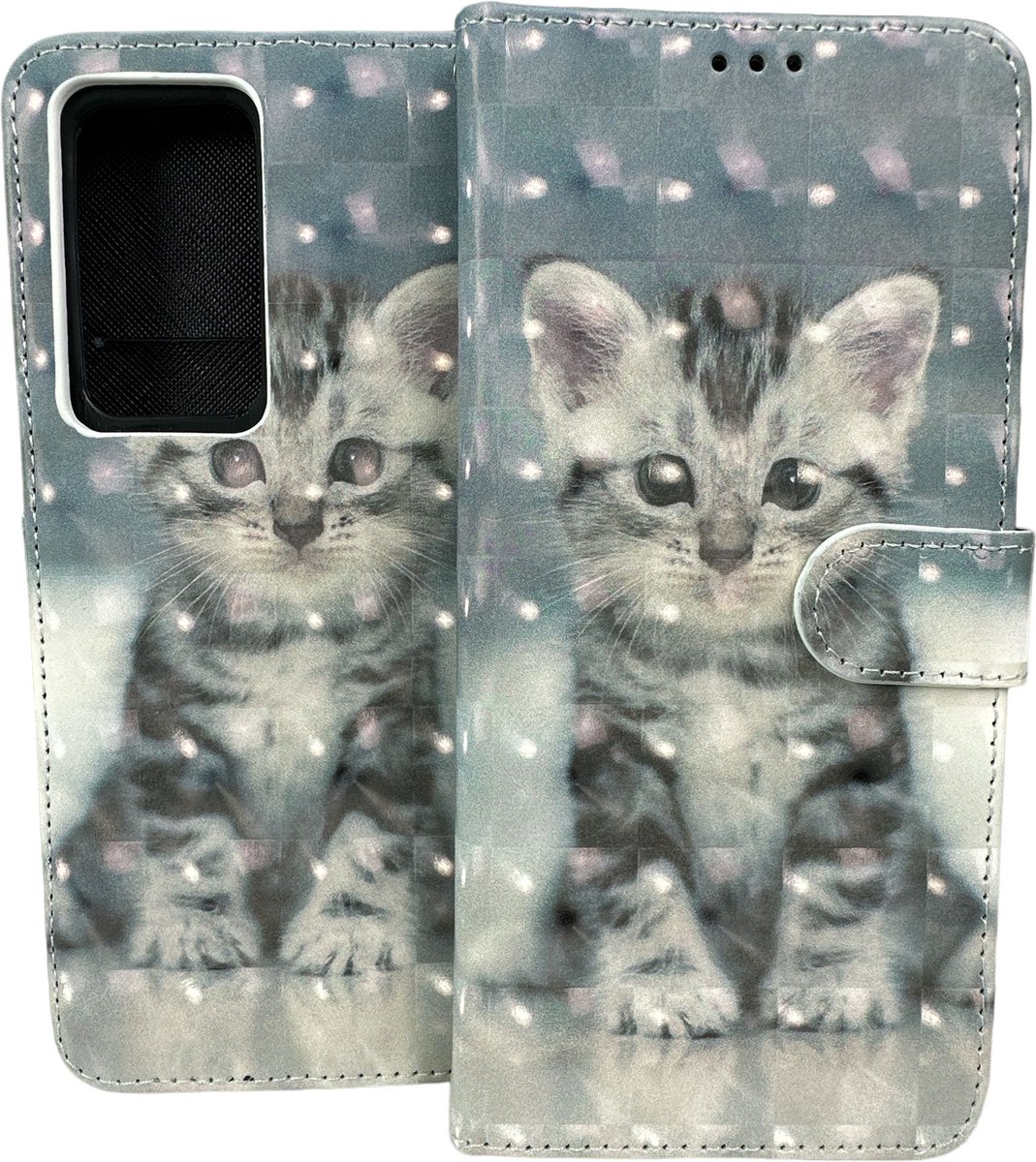 Portemonnee Book Case Hoesje Geschikt voor: Xiaomi 12 Lite - Kat Print