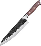 Couteau de Chef Sukara - Couteau Japonais Damas 21 CM - Manche Noyer - Edition Kurumi