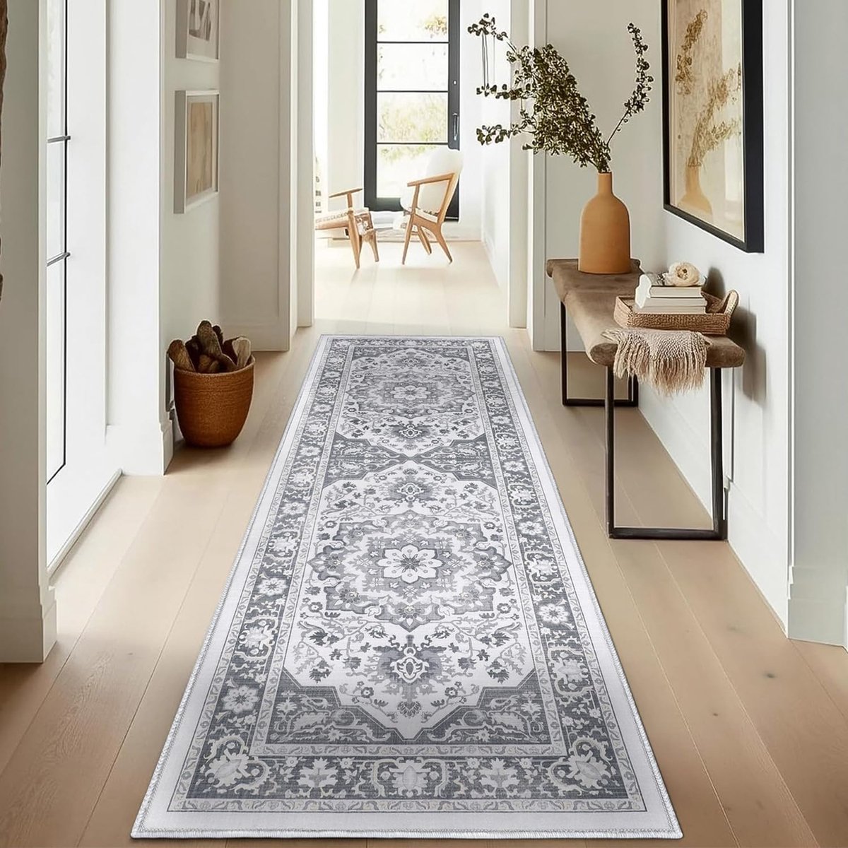 Enyhom Tapijtloper voor hal, superzacht boho-tapijt, extra lange antislip traploper, machinewasbaar, keukentapijt, voor woonkamer, entree, wasruimte, balkon, 60 x 180 cm, kleurrijk