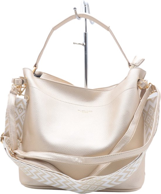 Flora & Co - Bag in bag/tas in tas - handtas/crossbody - fashion riem - ivoor