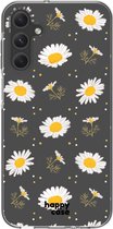 HappyCase Hoesje met leuke Bloemen Print Geschikt voor Samsung Galaxy A15 | Flexibel TPU | Stijlvolle Back Cover