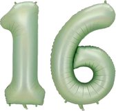 Cijfer Ballonnen Ballon Cijfer 16 Verjaardag Versiering Feest Helium Ballonnen Cijferballon Folieballon Groen Xl Formaat