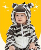 BoefieBoef Combinaison et pyjama animal zèbre pour bébé et tout-petit – Vêtements d'habillage pour enfants – Costume d'animal