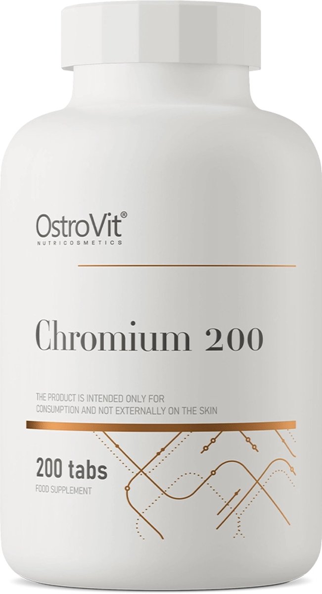 Mineralen - Chroom - Geen ongewenste toevoegingen - Hoge dosis - 200 Tabletten - Chroom Supplementen - Chromium uit chroompicolinaat - OstroVit - OstroVit