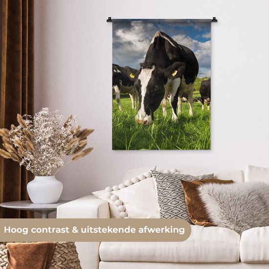 Tapisserie - Tissu mural - Vaches - Animaux - Herbe - Pâturage - Ferme - 60x80 cm - Tapisserie