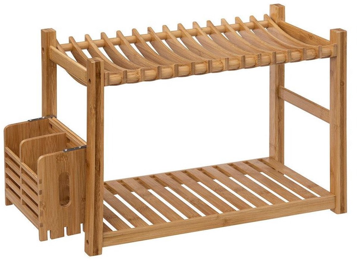 5five Bamboe afdruiprek met bestekhouder - beige, 53 x 24,7 x 33 cm