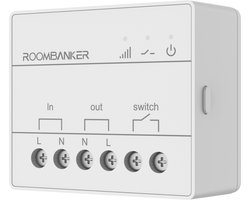 RoomBanker wandschakelaar WS1 – Ondersteunt energiebewaking (stroom, spanning, energieverbruik) – Communicatie over zeer lange afstanden tot 1900 m in twee richtingen met hub – Moet werken met RoomBanker PICO of Station hub.