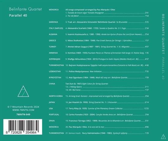 Belinfante Quartet - Parallel 40 (CD)