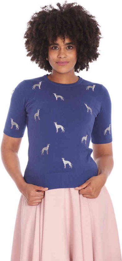 Banned - It's A Whippets World Pull tricoté - XL - Blauw