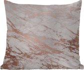 Sierkussen Buiten - Marmer - Roze - Luxe - Marmerlook - Glitter - Design - 60x60 cm - Weerbestendig