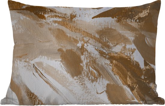 Buitenkussens - Goud - Beige - Abstract - 60x40 cm - Weerbestendig