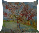 Buitenkussen Weerbestendig - De roze perzikboom - Vincent van Gogh - 50x50 cm