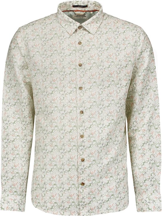 No Excess Casual hemd lange mouw Groen Shirt Allover Printed With Li 23430279/010