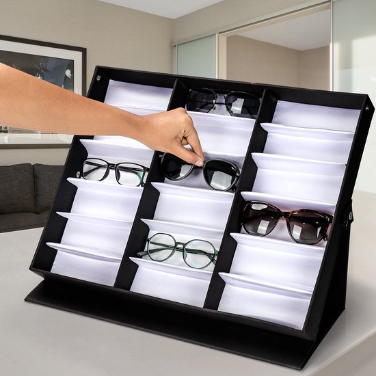 18 slots brillen organizer doos brillenhouder zonnebril stand