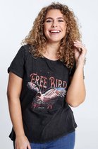 T-shirt Paprika avec lettrage et imprimé oiseaux