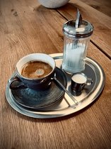 Melkkannetjes 4-delige set, kleine kannetjes voor koffieroom/melk, slagroomgieter & dienblad "koffiehuis