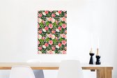 Décoration murale Métal - Peinture Aluminium Industrielle - Fleurs - Couleurs - Roses - 60x90 cm - Dibond - Photo sur aluminium - Décoration murale industrielle - Pour le salon / chambre