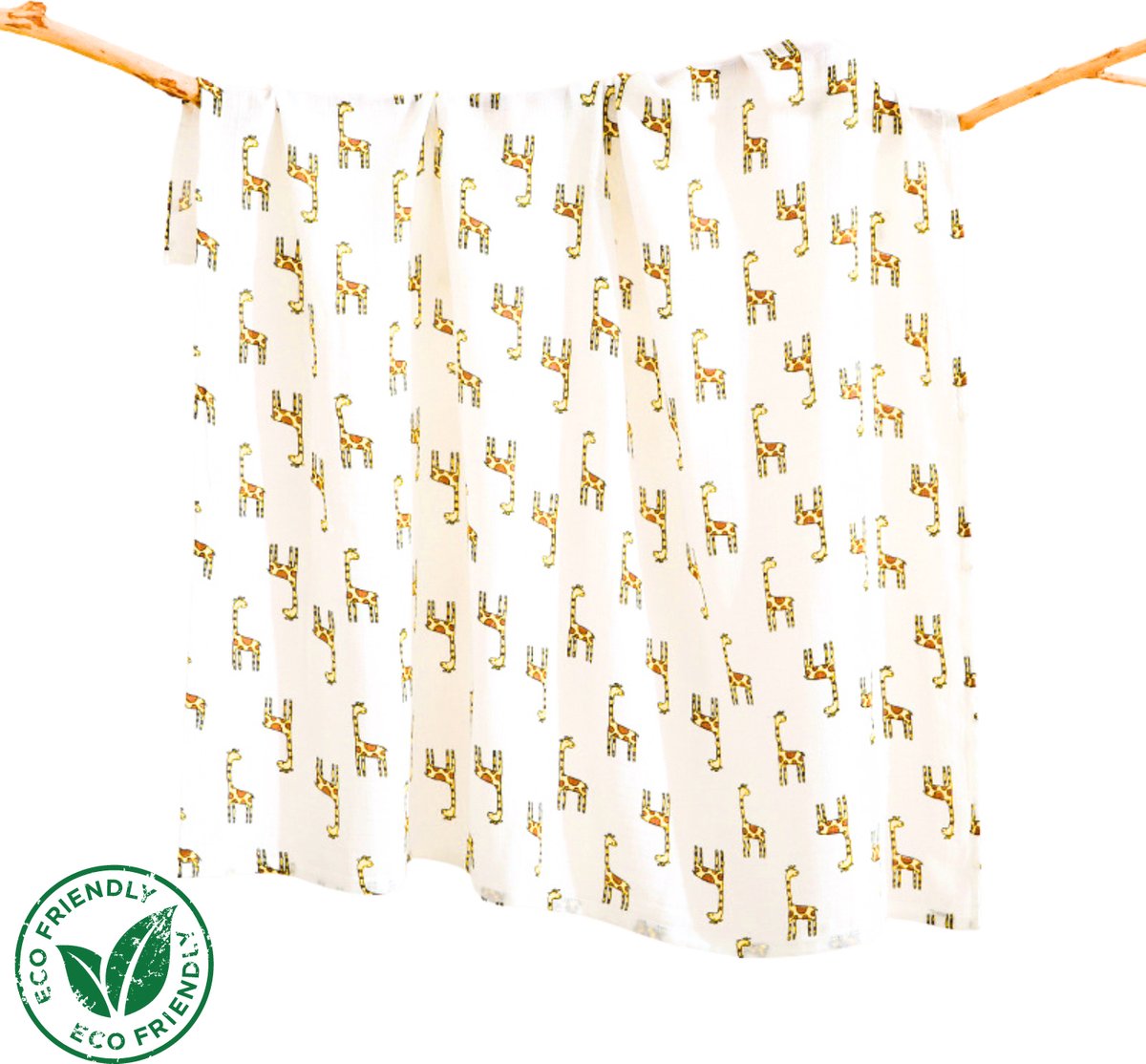 Goedkoopste Duopack 2x BoefieBoef Giraffe klein Grote XL Hydrofiele Doek Baby - Duurzaam Eco Bamboe - Kerst en KraamCadeau - Swaddle, Inbakerdoek, Hydrofiele Luier & Babydeken - Wit Geel