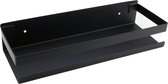 Badkamerplank - planchet - wandplank voor badkamer - RVS - zwart - 30 cm