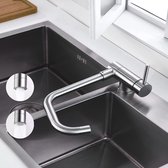 Robinet de cuisine avec 2 types de jets, robinet d'eau pliable pour la cuisine, rotatif à 360°, robinet d'évier, montage sur fenêtre avant, mat