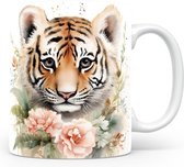 Mok met Tijger Beker voor koffie of tas voor thee, cadeau voor dierenliefhebbers, moeder, vader, collega, vriend, vriendin, kantoor